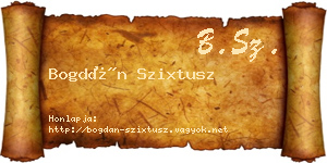 Bogdán Szixtusz névjegykártya